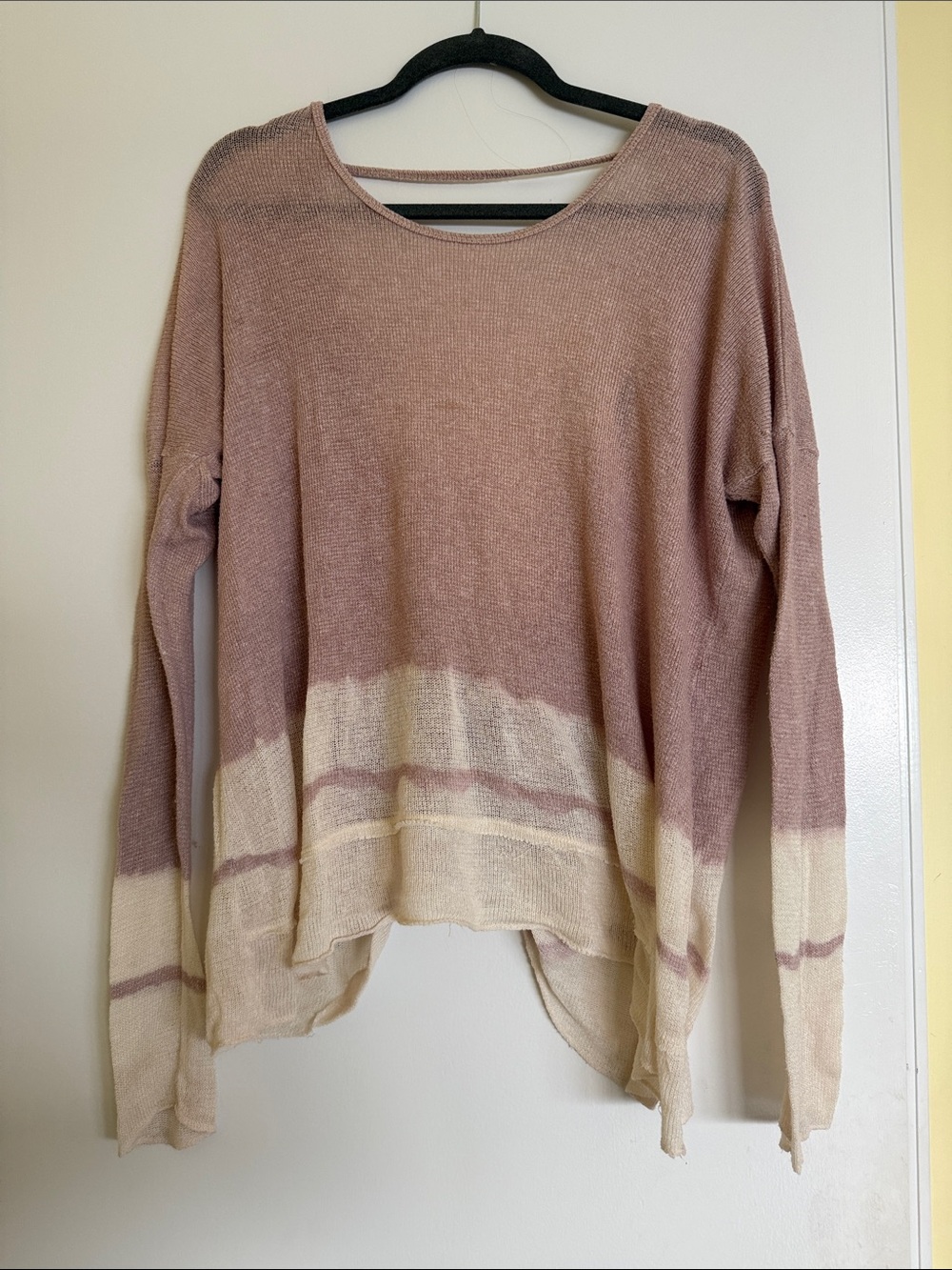T Party Fashion Mauve and Cream Long Sleeve Lightweight Knit Top